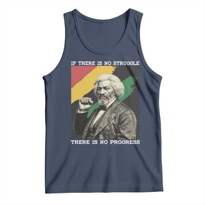 Frederick Douglass Struggle And Progress Tank Top Inspirational Black History TS12 Navy Print Your Wear