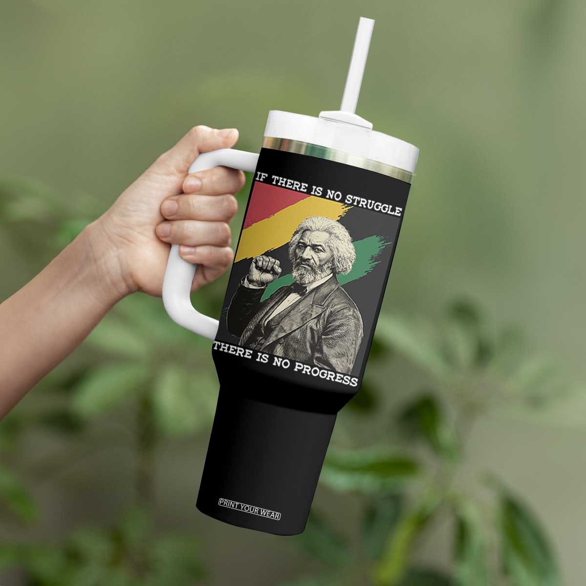 Frederick Douglass Struggle And Progress Tumbler With Handle Inspirational Black History TS12 Print Your Wear