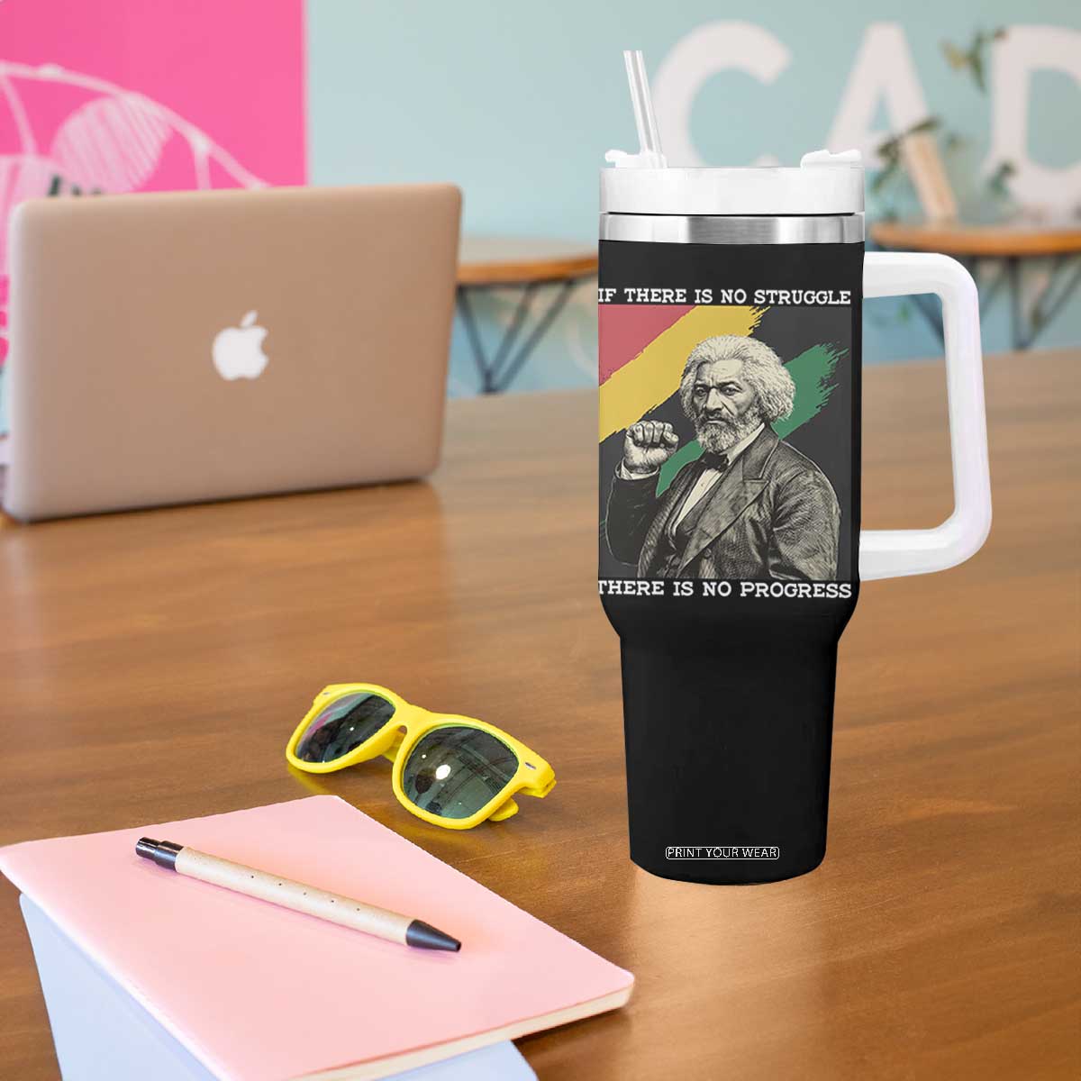 Frederick Douglass Struggle And Progress Tumbler With Handle Inspirational Black History TS12 Print Your Wear