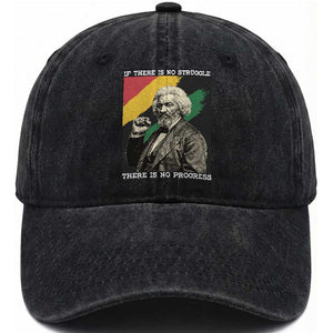 Frederick Douglass Struggle And Progress Washed Cotton Baseball Cap Inspirational Black History TS12 Print Your Wear