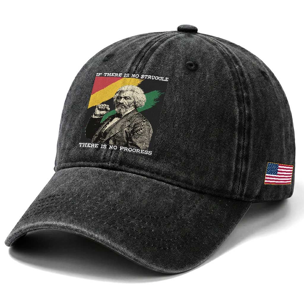 Frederick Douglass Struggle And Progress Washed Cotton Baseball Cap Inspirational Black History TS12 Print Your Wear