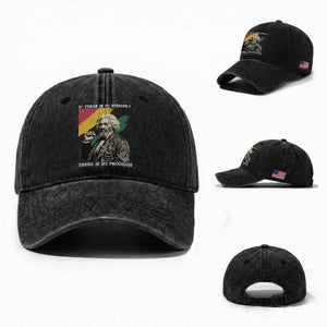 Frederick Douglass Struggle And Progress Washed Cotton Baseball Cap Inspirational Black History TS12 Washed Cap Universal Fit Black Print Your Wear