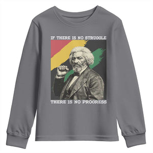 Frederick Douglass Struggle And Progress Youth Sweatshirt Inspirational Black History TS12 Charcoal Print Your Wear
