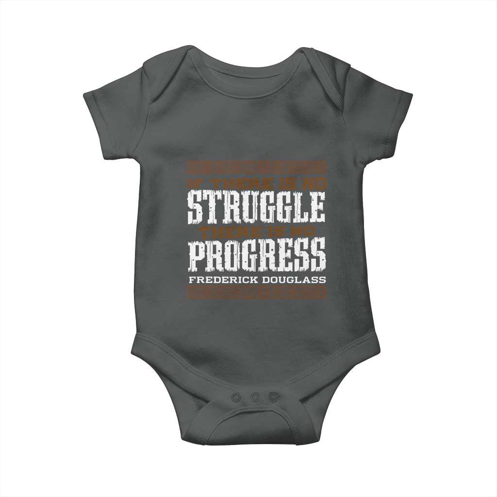 Frederick Douglass Empowerment Quote Gift Baby Onesie No Struggle No Progress TS12 Dark Heather Print Your Wear
