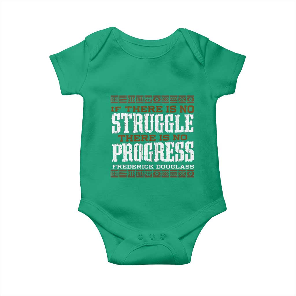 Frederick Douglass Empowerment Quote Gift Baby Onesie No Struggle No Progress TS12 Irish Green Print Your Wear