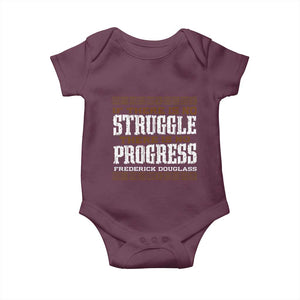 Frederick Douglass Empowerment Quote Gift Baby Onesie No Struggle No Progress TS12 Maroon Print Your Wear