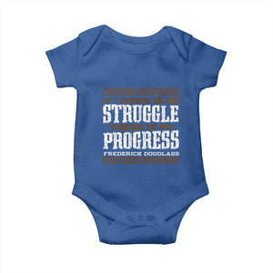 Frederick Douglass Empowerment Quote Gift Baby Onesie No Struggle No Progress TS12 Royal Blue Print Your Wear