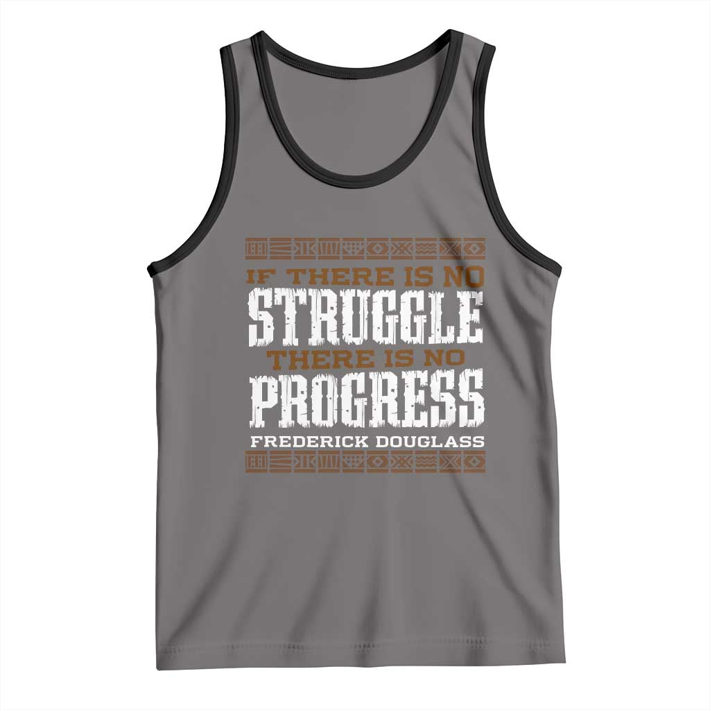 Frederick Douglass Empowerment Quote Gift Tank Top No Struggle No Progress TS12 Deep Heather Black Print Your Wear