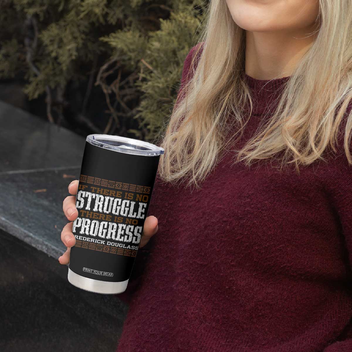 Frederick Douglass Empowerment Quote Gift Tumbler Cup No Struggle No Progress TS12 Print Your Wear