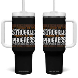 Frederick Douglass Empowerment Quote Gift Tumbler With Handle No Struggle No Progress TS12 One Size: 40 oz Black Print Your Wear