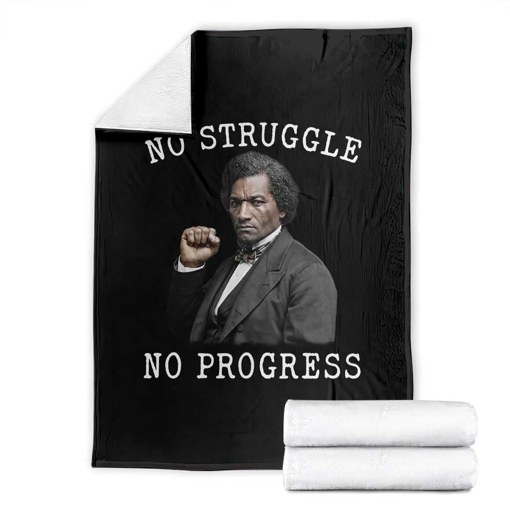 Frederick Douglass Quote Throw Blanket No Struggle No Progress TS12 Black Print Your Wear