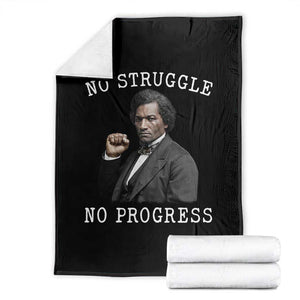 Frederick Douglass Quote Throw Blanket No Struggle No Progress TS12 Black Print Your Wear