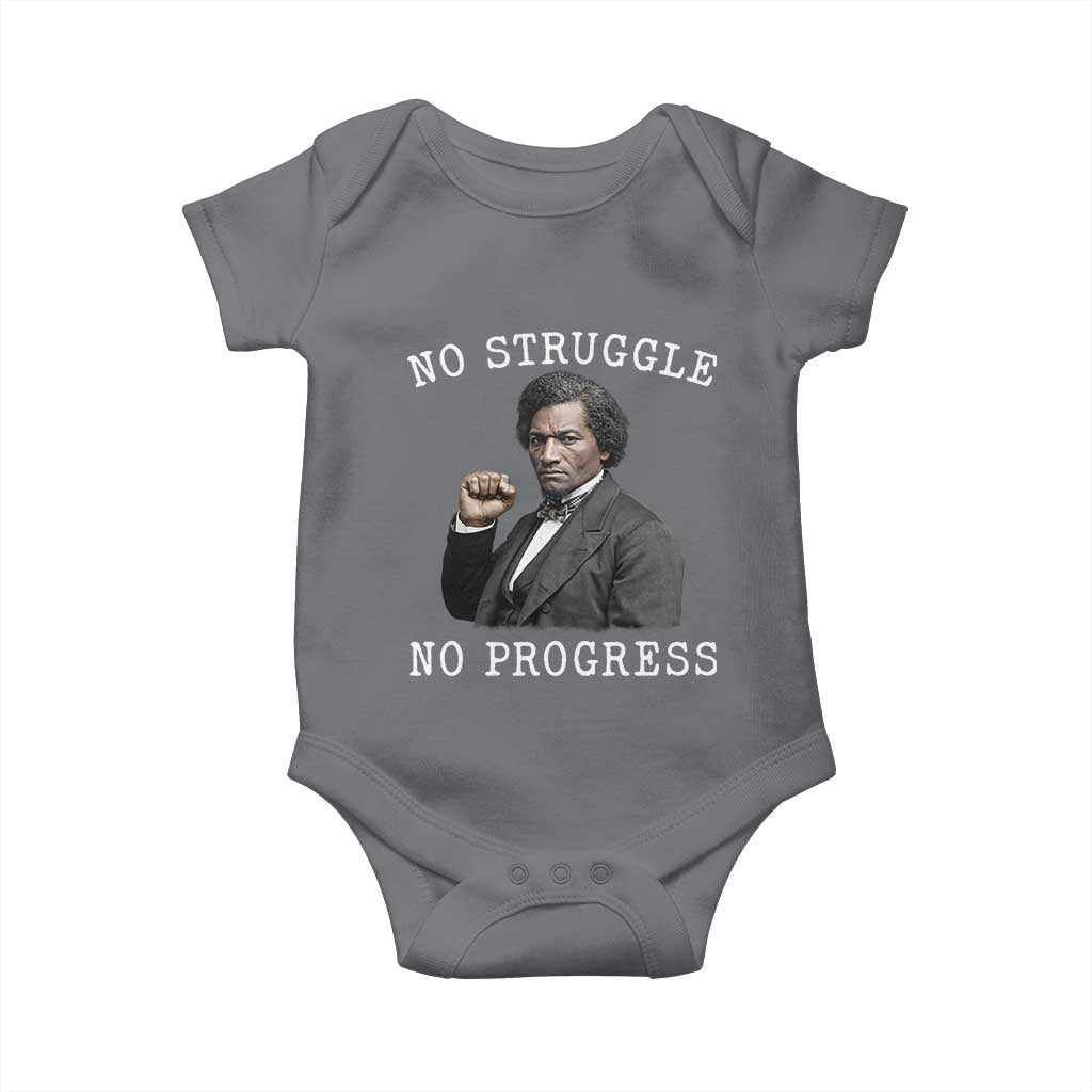 Frederick Douglass Quote Baby Onesie No Struggle No Progress TS12 Charcoal Print Your Wear
