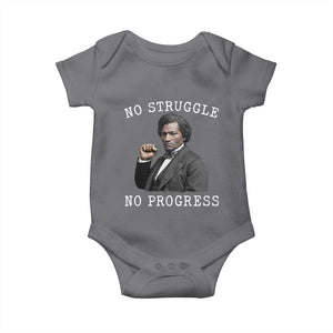 Frederick Douglass Quote Baby Onesie No Struggle No Progress TS12 Charcoal Print Your Wear