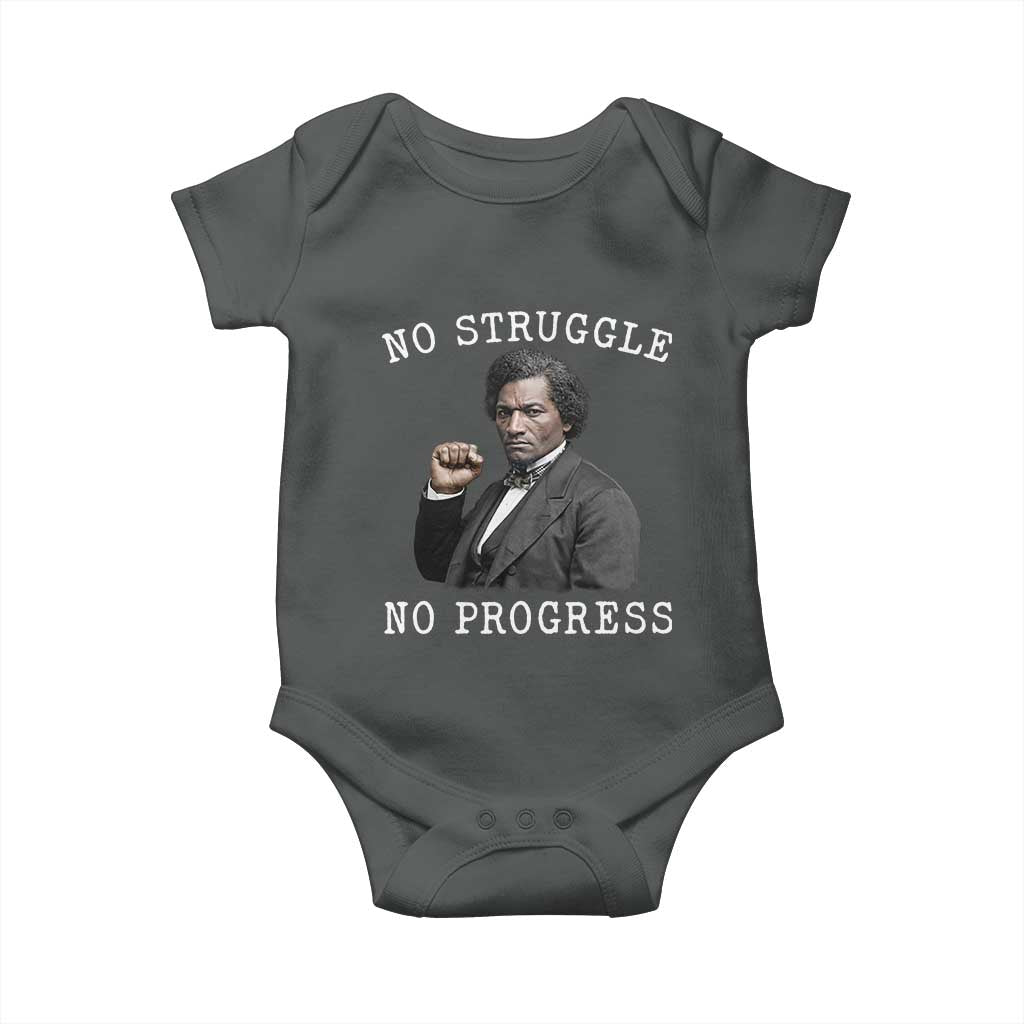 Frederick Douglass Quote Baby Onesie No Struggle No Progress TS12 Dark Heather Print Your Wear