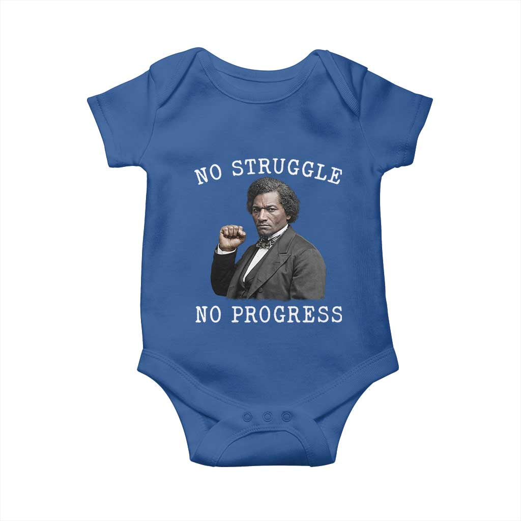 Frederick Douglass Quote Baby Onesie No Struggle No Progress TS12 Royal Blue Print Your Wear