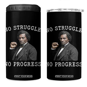 Frederick Douglass Quote 4 in 1 Can Cooler Tumbler No Struggle No Progress TS12 One Size: 16 oz Black Print Your Wear