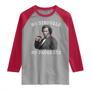 Frederick Douglass Quote Raglan Shirt No Struggle No Progress TS12 Sport Gray Red Print Your Wear