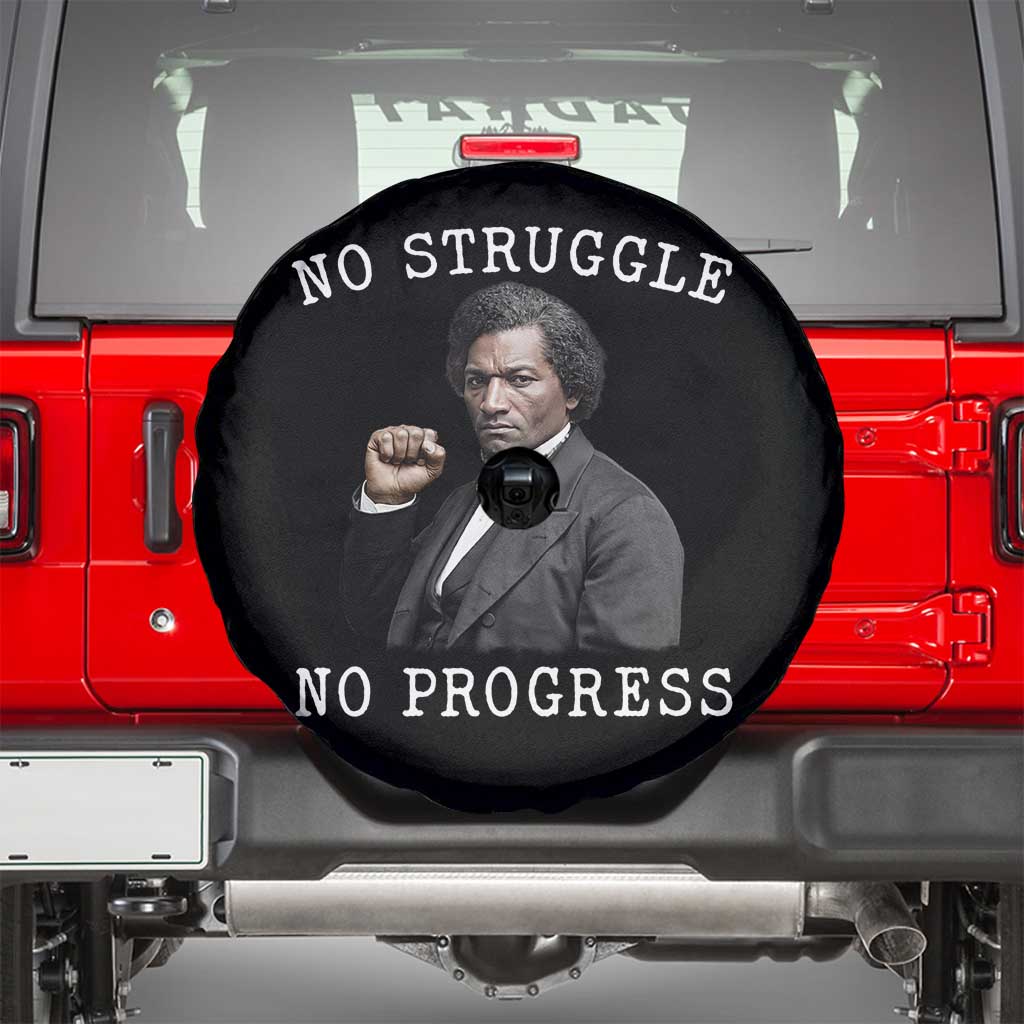 Frederick Douglass Quote Spare Tire Cover No Struggle No Progress TS12 Black Print Your Wear