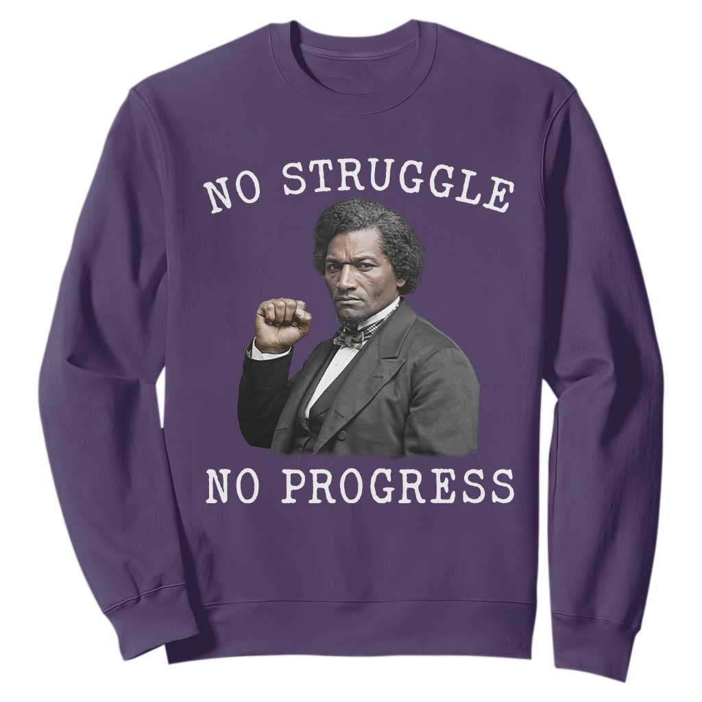 Frederick Douglass Quote Sweatshirt No Struggle No Progress TS12 Purple Print Your Wear