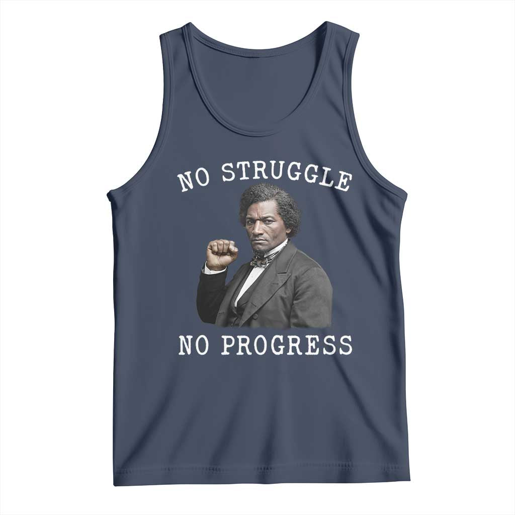 Frederick Douglass Quote Tank Top No Struggle No Progress TS12 Navy Print Your Wear