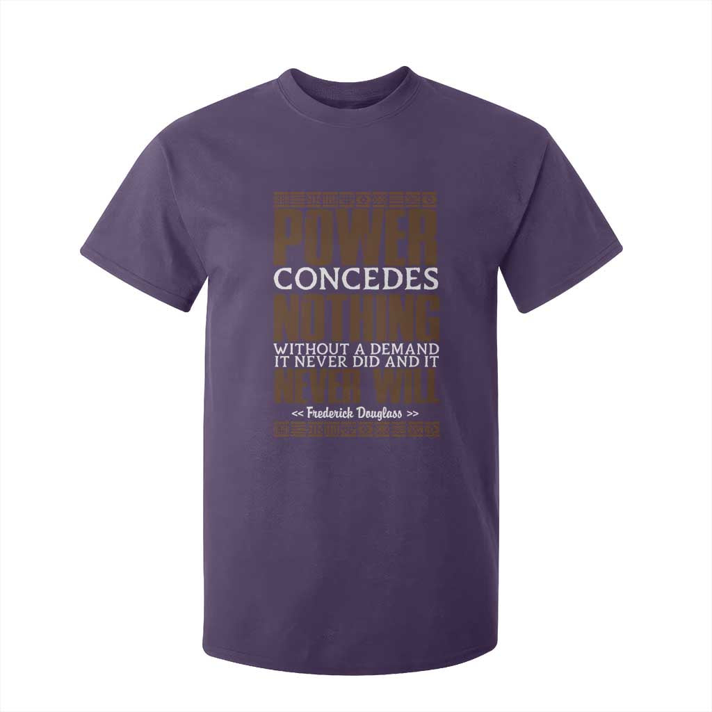 Frederick Douglass T Shirt For Kid Power Concedes Nothing Without A Demand TS12 Purple Print Your Wear