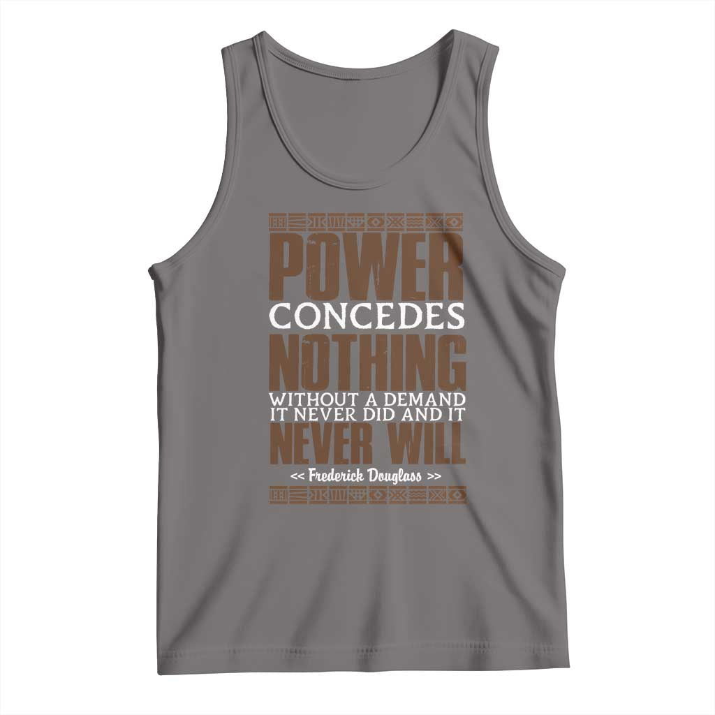 Frederick Douglass Tank Top Power Concedes Nothing Without A Demand TS12 Deep Heather Print Your Wear