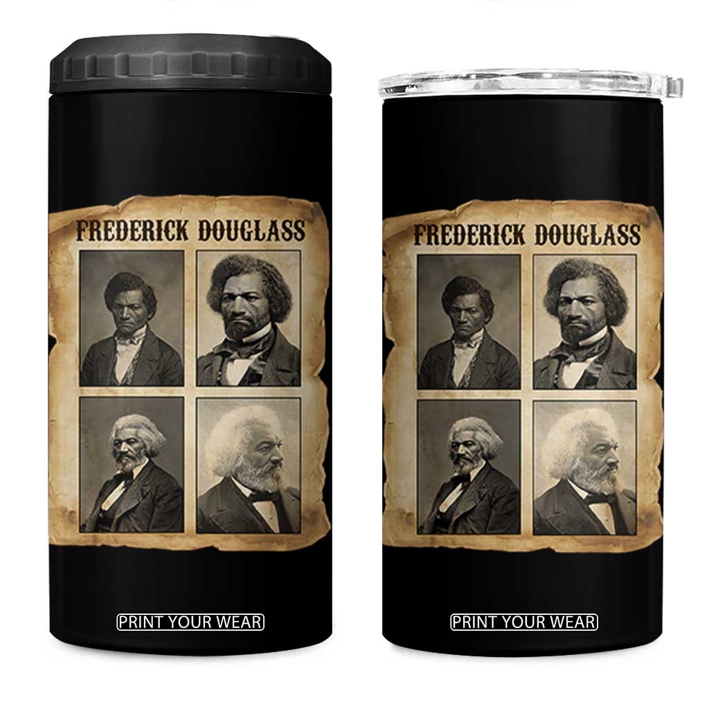 The Life Of Frederick Douglass 4 in 1 Can Cooler Tumbler Historical Black History TS12 One Size: 16 oz Black Print Your Wear