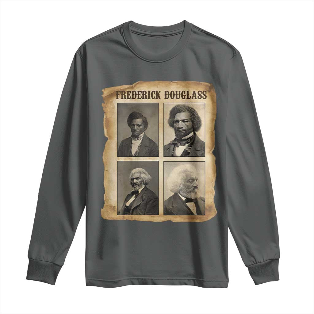 The Life Of Frederick Douglass Long Sleeve Shirt Historical Black History TS12 Dark Heather Print Your Wear