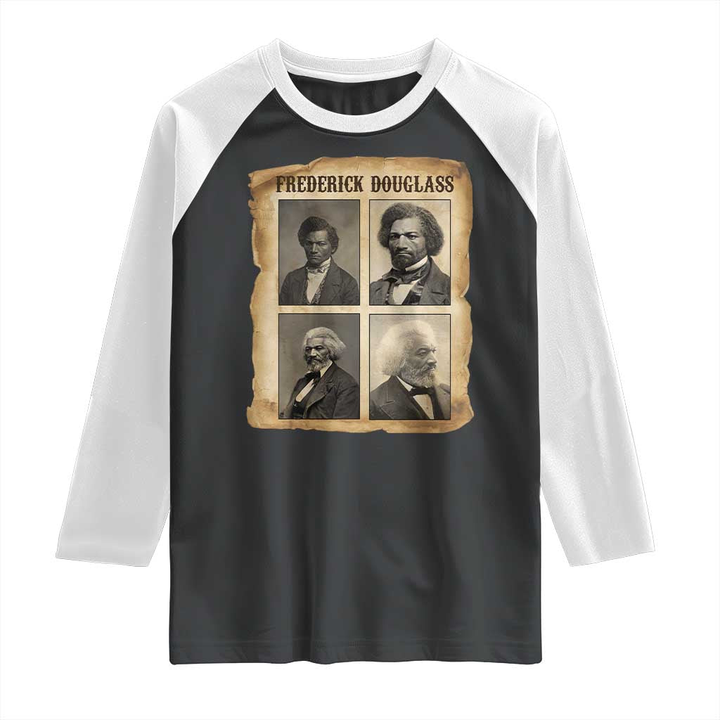 The Life Of Frederick Douglass Raglan Shirt Historical Black History TS12 Black White Print Your Wear
