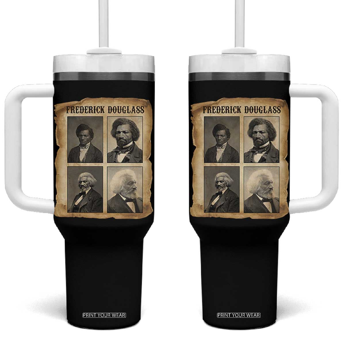 The Life Of Frederick Douglass Tumbler With Handle Historical Black History TS12 One Size: 40 oz Black Print Your Wear