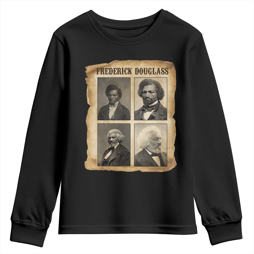 The Life Of Frederick Douglass Youth Sweatshirt Historical Black History TS12 Black Print Your Wear