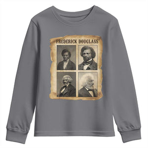 The Life Of Frederick Douglass Youth Sweatshirt Historical Black History TS12 Charcoal Print Your Wear