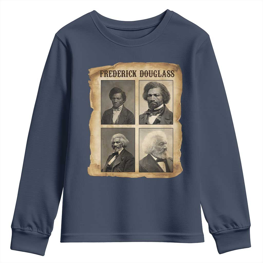 The Life Of Frederick Douglass Youth Sweatshirt Historical Black History TS12 Navy Print Your Wear
