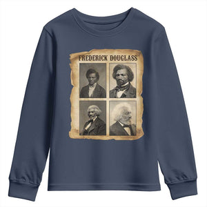 The Life Of Frederick Douglass Youth Sweatshirt Historical Black History TS12 Navy Print Your Wear