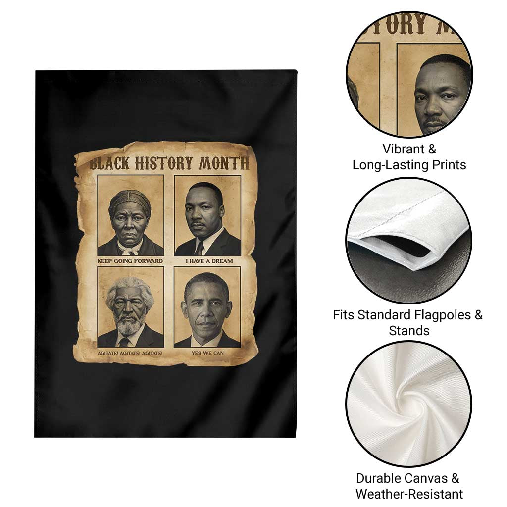 Vintage Black History Heroes Garden Flag Strong Black Pride TS12 Print Your Wear