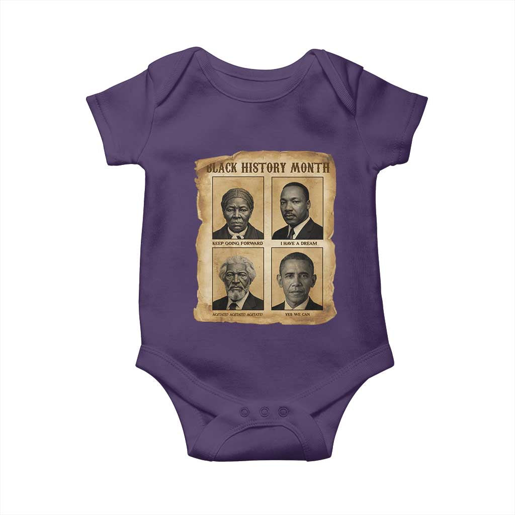 Vintage Black History Heroes Baby Onesie Strong Black Pride TS12 Purple Print Your Wear