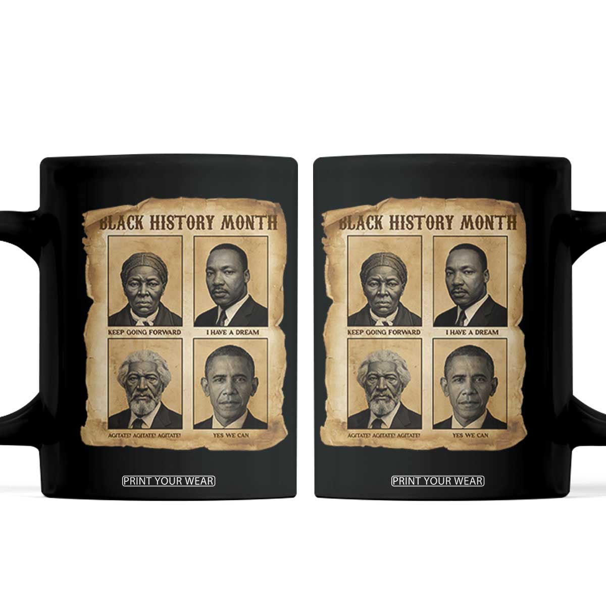 Vintage Black History Heroes Coffee Mug Strong Black Pride TS12 Black Print Your Wear