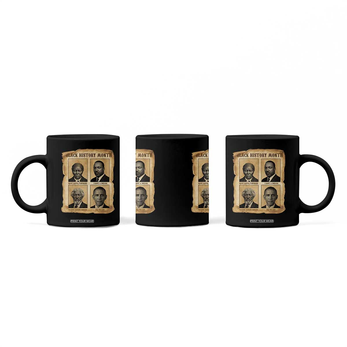 Vintage Black History Heroes Coffee Mug Strong Black Pride TS12 Print Your Wear