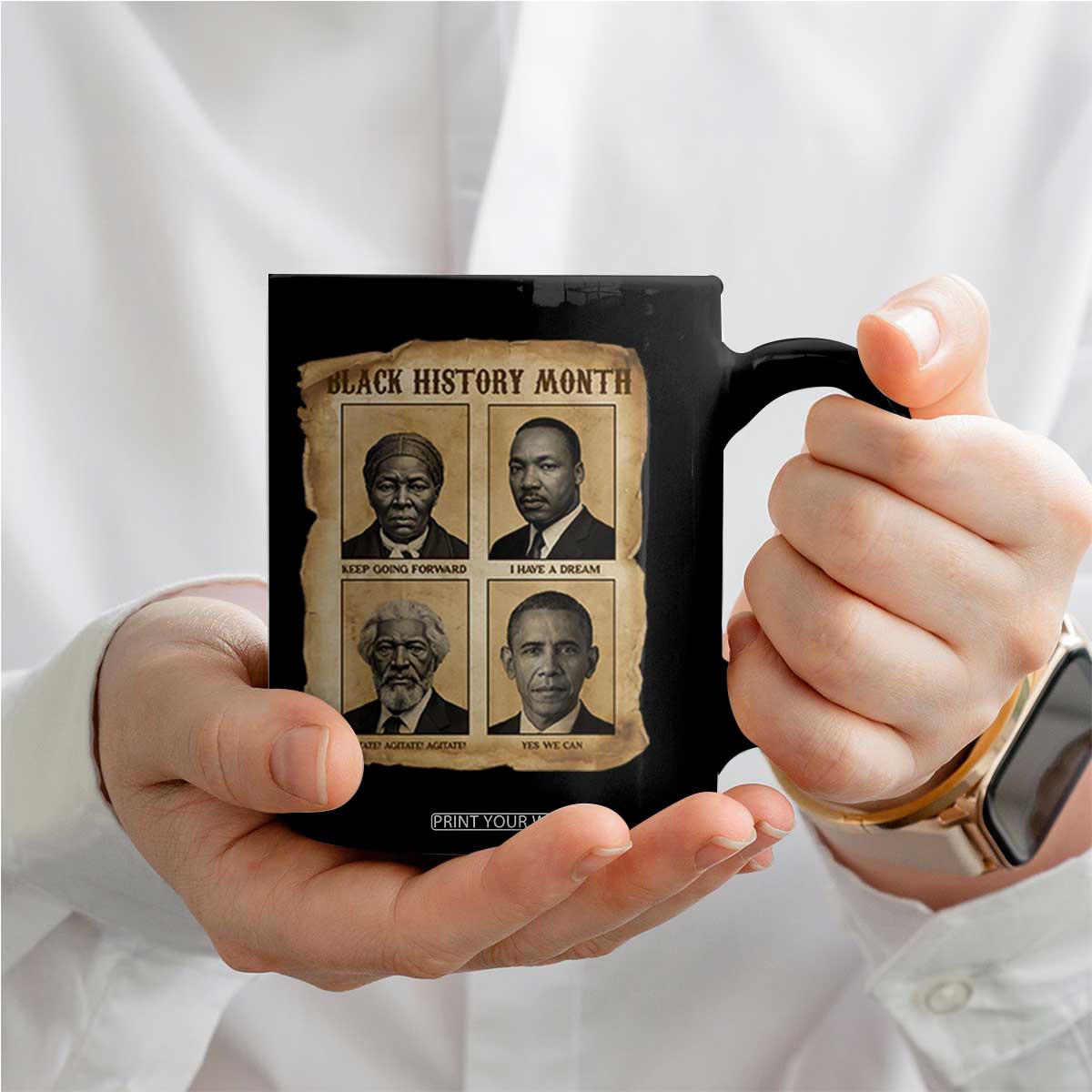 Vintage Black History Heroes Coffee Mug Strong Black Pride TS12 Print Your Wear