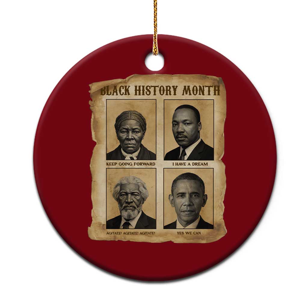 Vintage Black History Heroes Ceramic Ornament Strong Black Pride TS12 1pc Red Print Your Wear