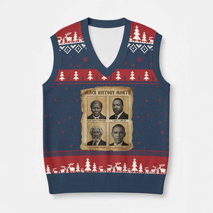 Vintage Black History Heroes V-Neck Knit Sweater Vest Strong Black Pride TS12 Navy Red Print Your Wear