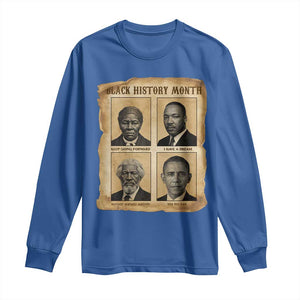 Vintage Black History Heroes Long Sleeve Shirt Strong Black Pride TS12 Royal Blue Print Your Wear