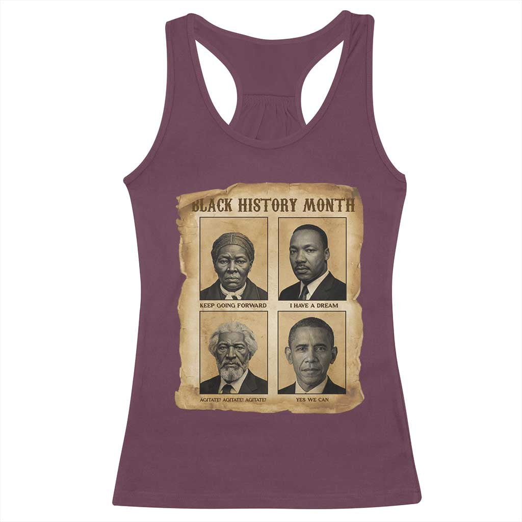 Vintage Black History Heroes Racerback Tank Top Strong Black Pride TS12 Maroon Print Your Wear