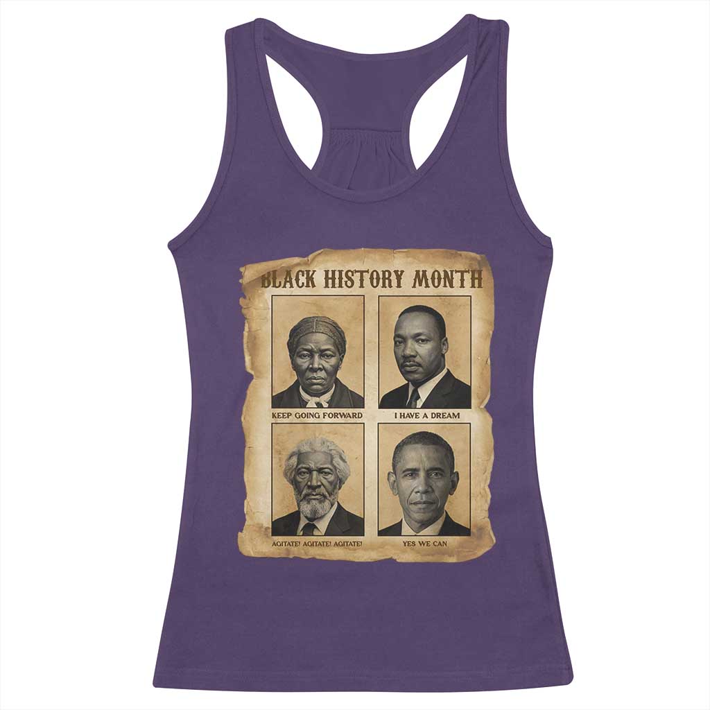 Vintage Black History Heroes Racerback Tank Top Strong Black Pride TS12 Purple Print Your Wear