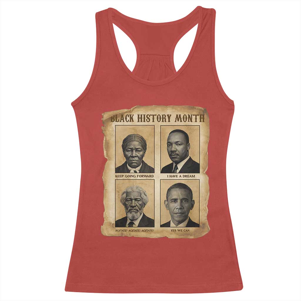 Vintage Black History Heroes Racerback Tank Top Strong Black Pride TS12 Red Print Your Wear