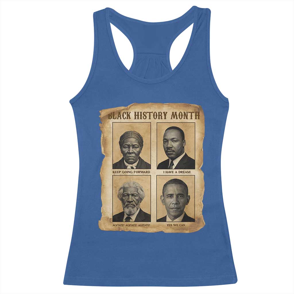 Vintage Black History Heroes Racerback Tank Top Strong Black Pride TS12 Royal Blue Print Your Wear