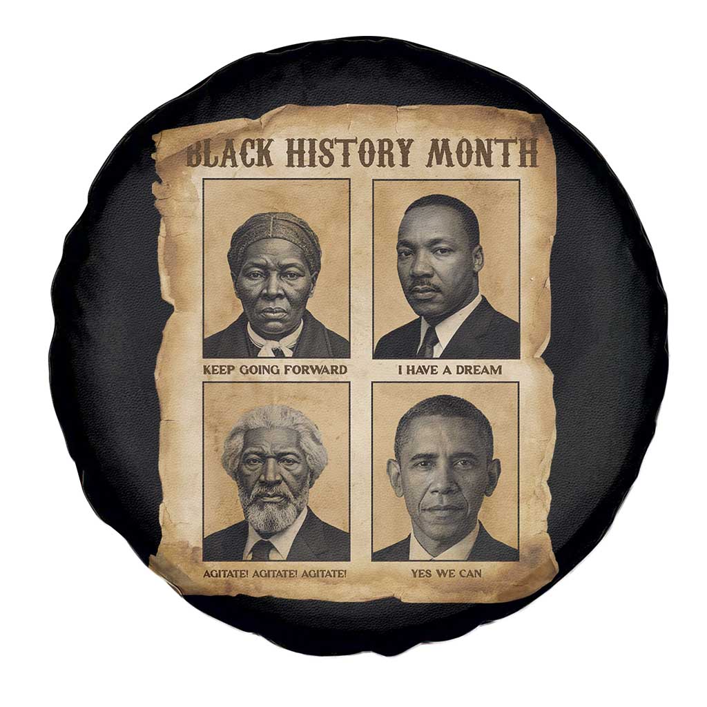 Vintage Black History Heroes Spare Tire Cover Strong Black Pride TS12 Print Your Wear