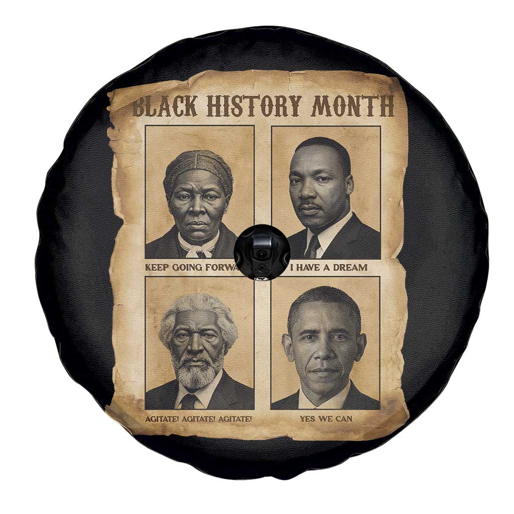 Vintage Black History Heroes Spare Tire Cover Strong Black Pride TS12 Print Your Wear