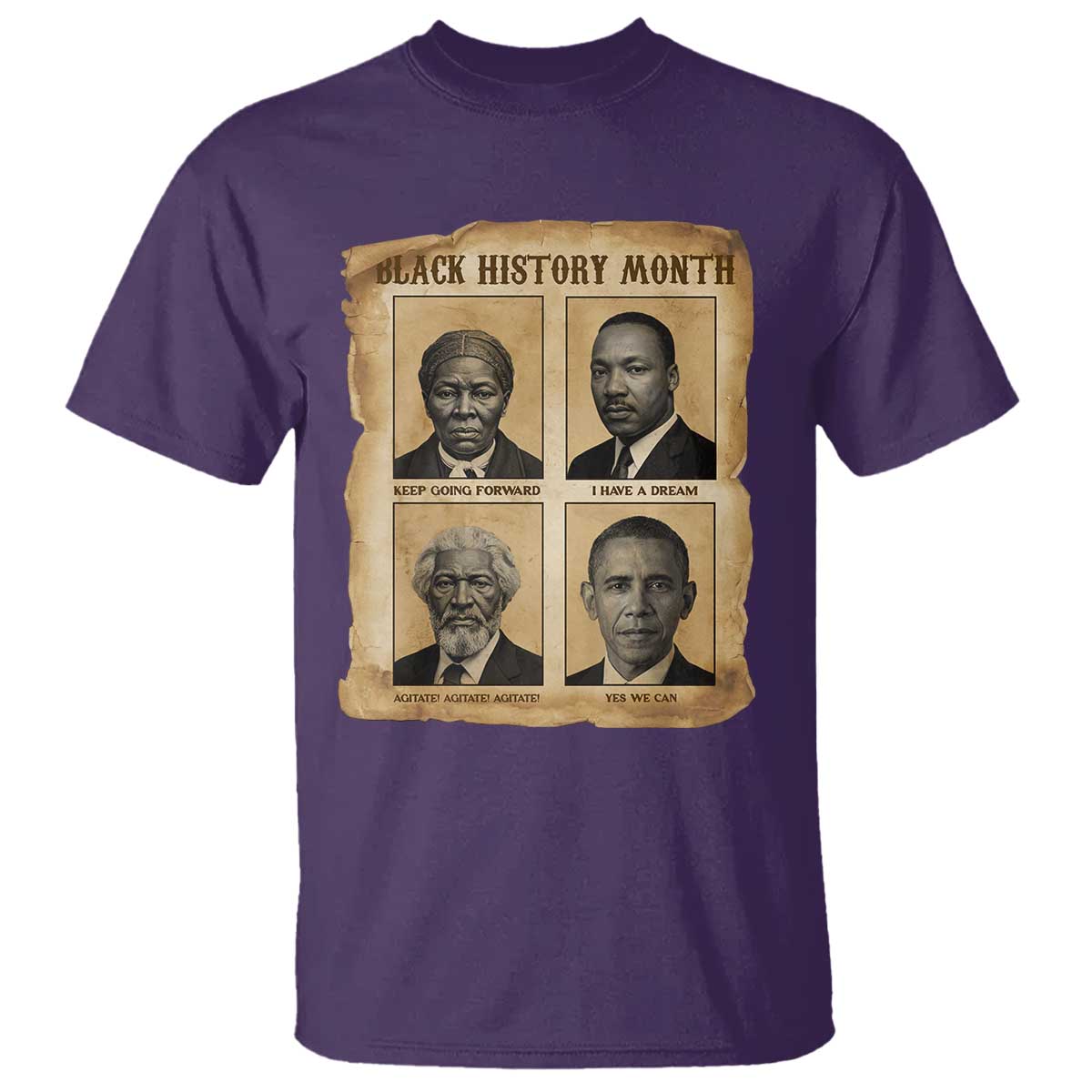 Vintage Black History Heroes T Shirt Strong Black Pride TS12 Purple Print Your Wear